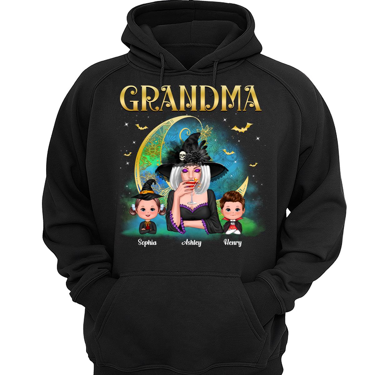 Halloween Grandma Mom Mandala Moon Personalized Shirt