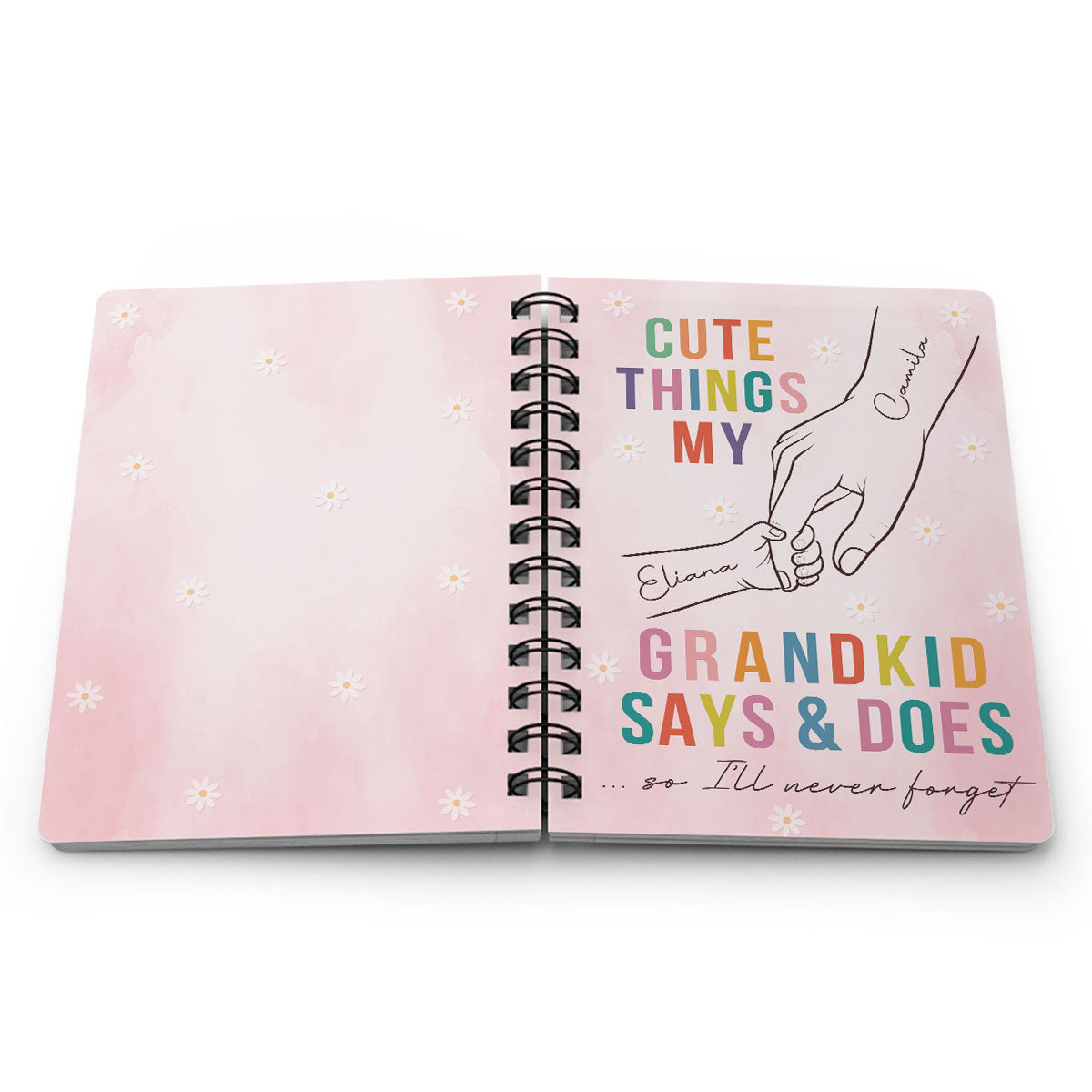 Cutest Things My Grandkids Say & Do Personalized Spiral Notebook Journal, Memory Book