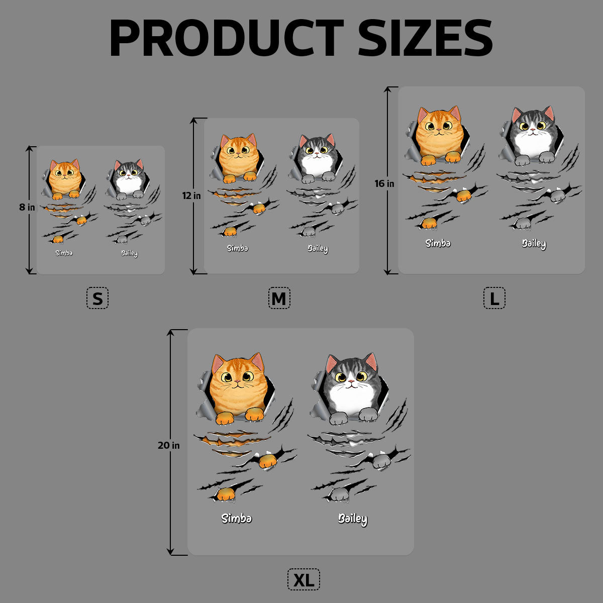 Fluffy Cat Scratch Cat Lover Decor Personalized Decal