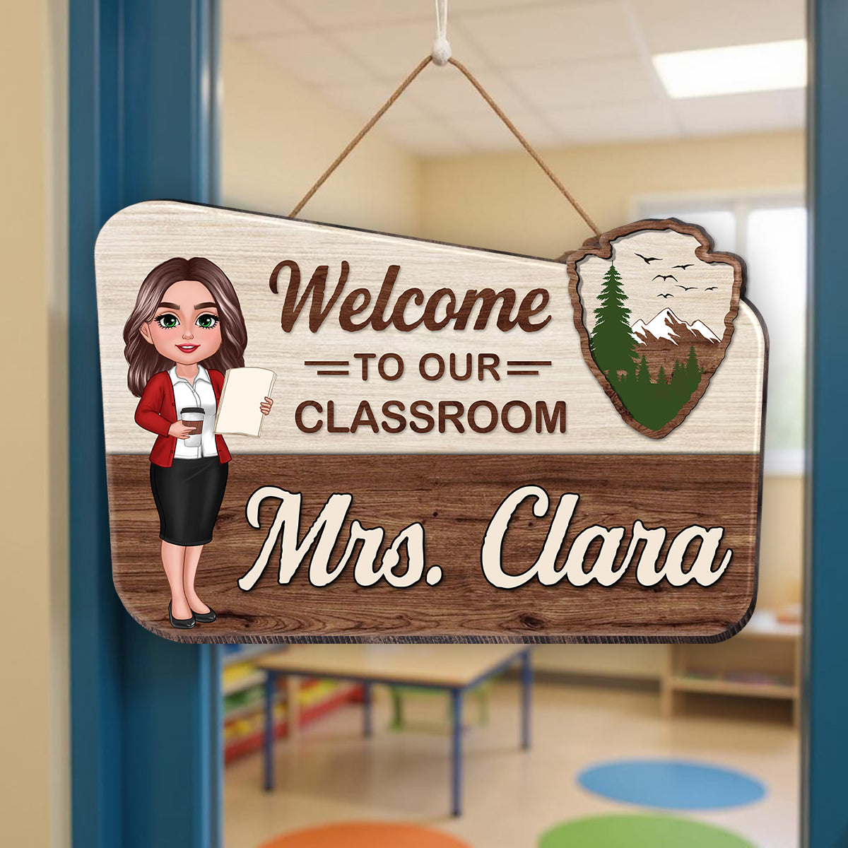 Welcome Classroom Let Adventure Begin Personalized Wood Sign, Back To School gift, Classroom Decor