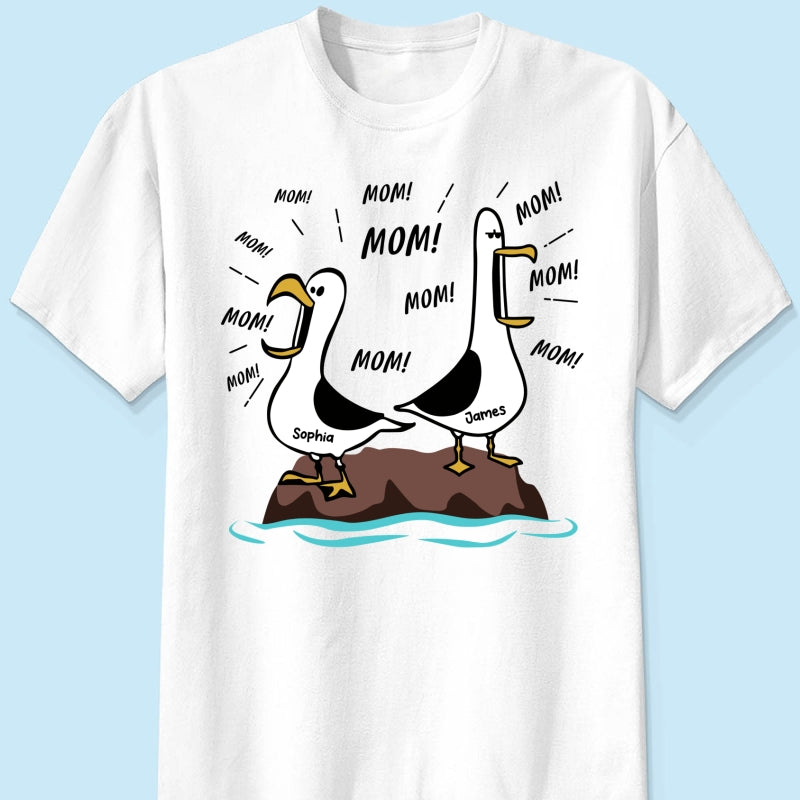 Seagull Mom Mom Mom - Personalized Shirt - Funny Mother's Day Gift For Mom