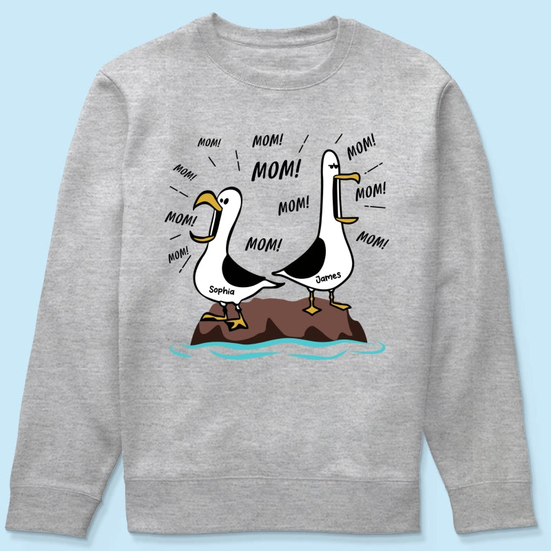 Seagull Mom Mom Mom - Personalized Shirt - Funny Mother's Day Gift For Mom