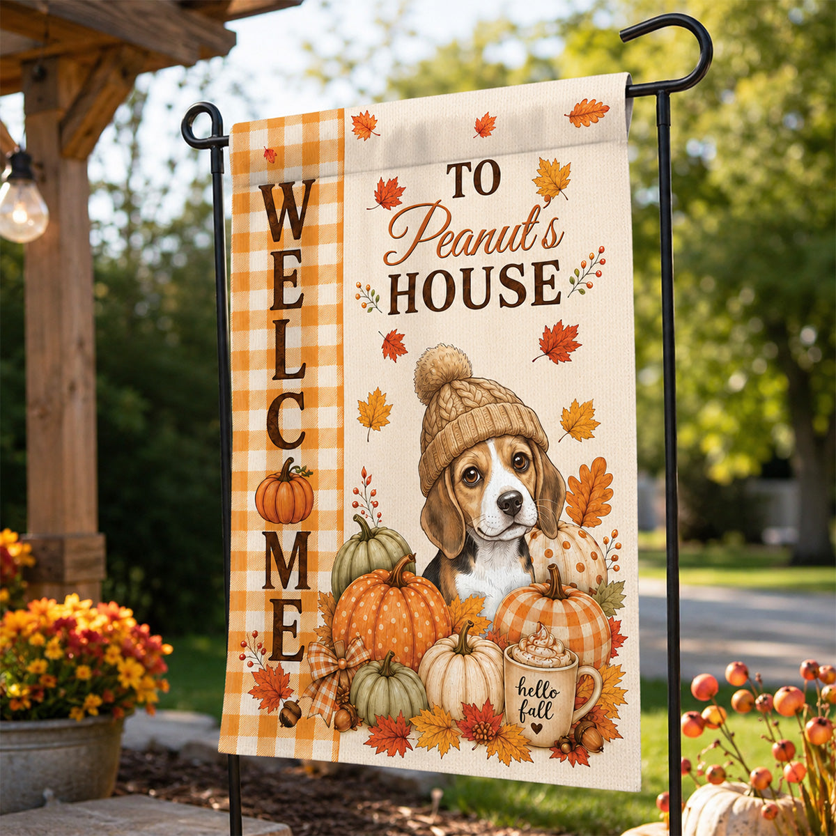 Welcome To The Dog House Fall Season - Personalized Garden Flag