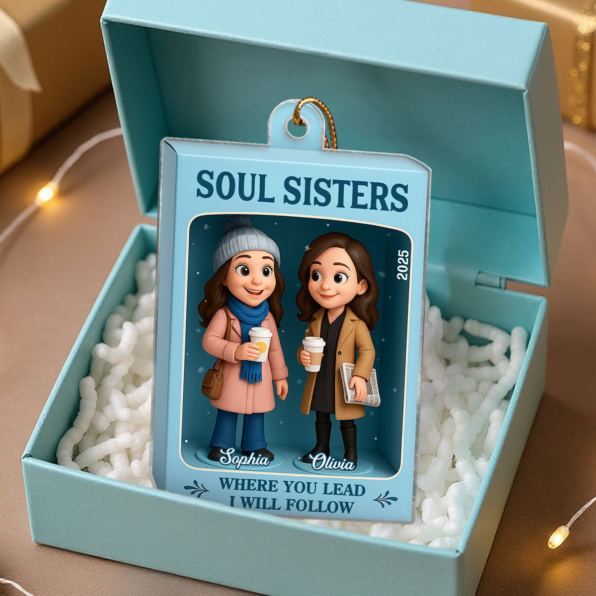 Besties Where You Lead I Will Follow Toy Box Style - Personalized Acrylic Ornament - Christmas Gift For Best Friends