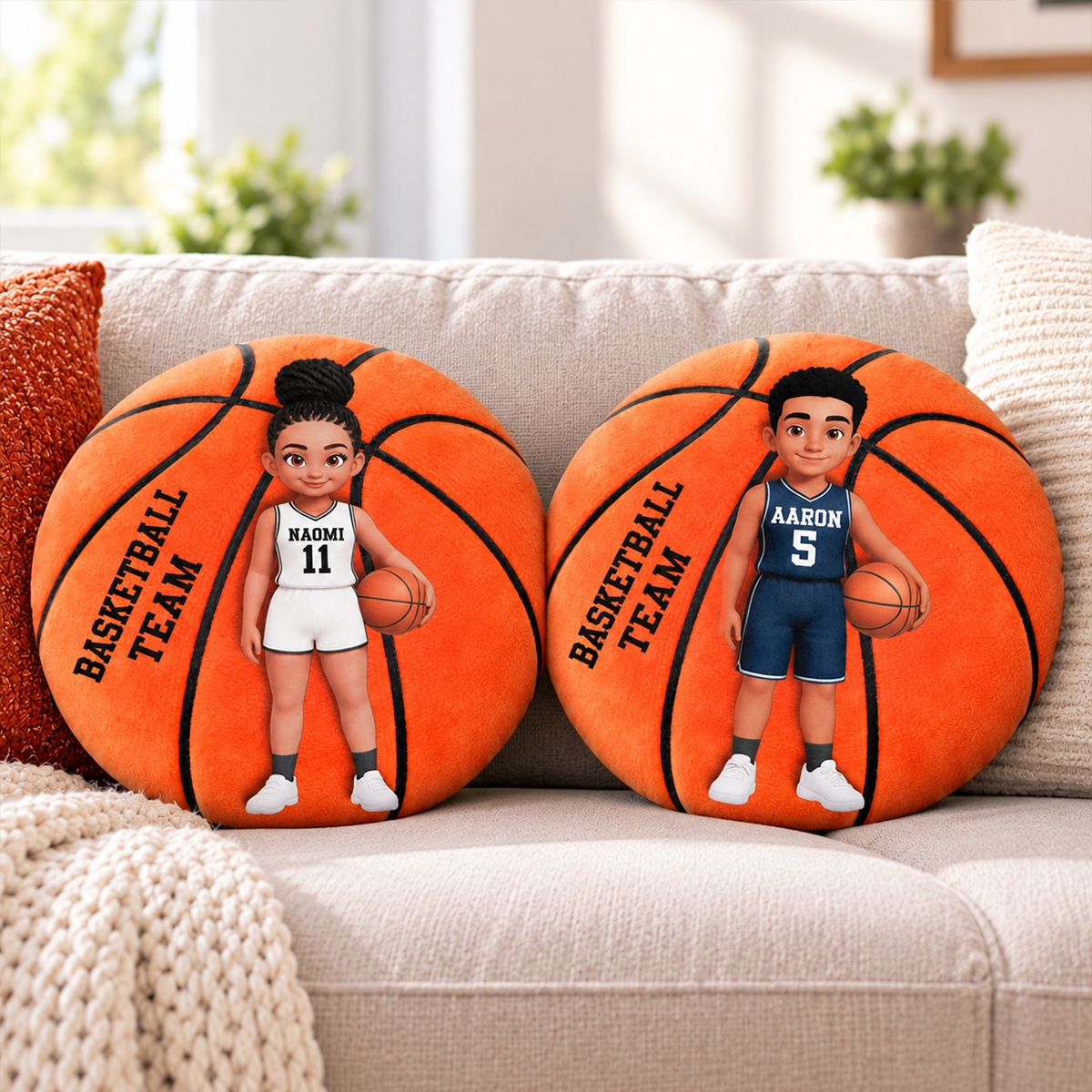 Proud Basketball Player Custom Team Color Team Name - Personalized Pillow - Christmas Gift For Basketball Players, Granddaughter, Daughter, Grandson, Son