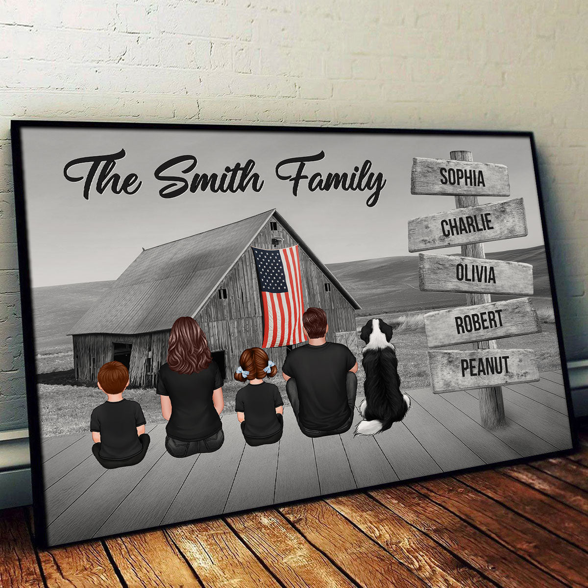 American Family Barn House Personalized Poster, Unique Father's Day Gift For Dad
