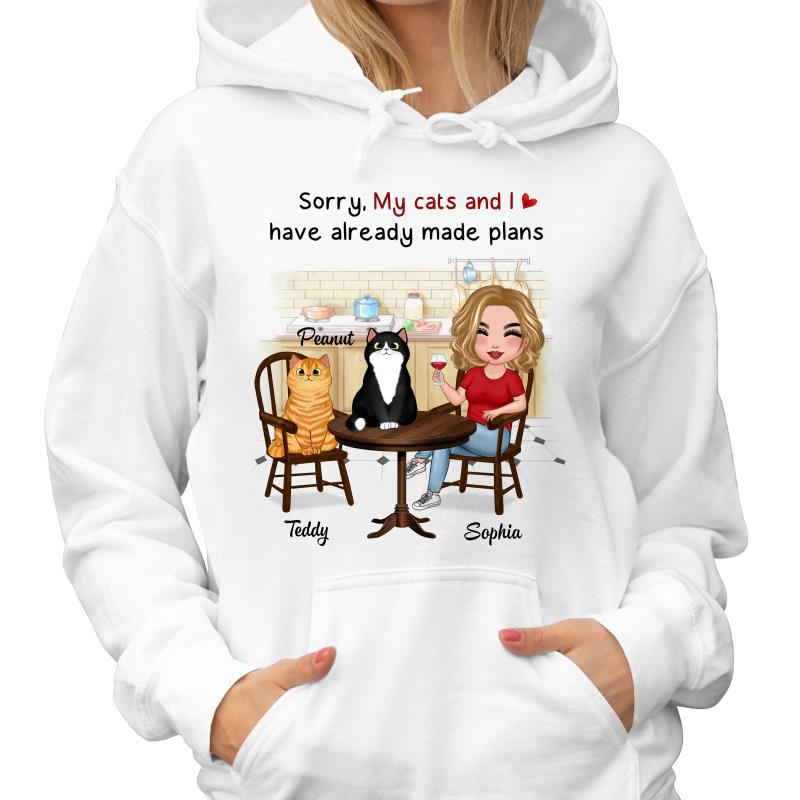 My Cats And I Have Made Plans Personalized Cat Mom Shirt