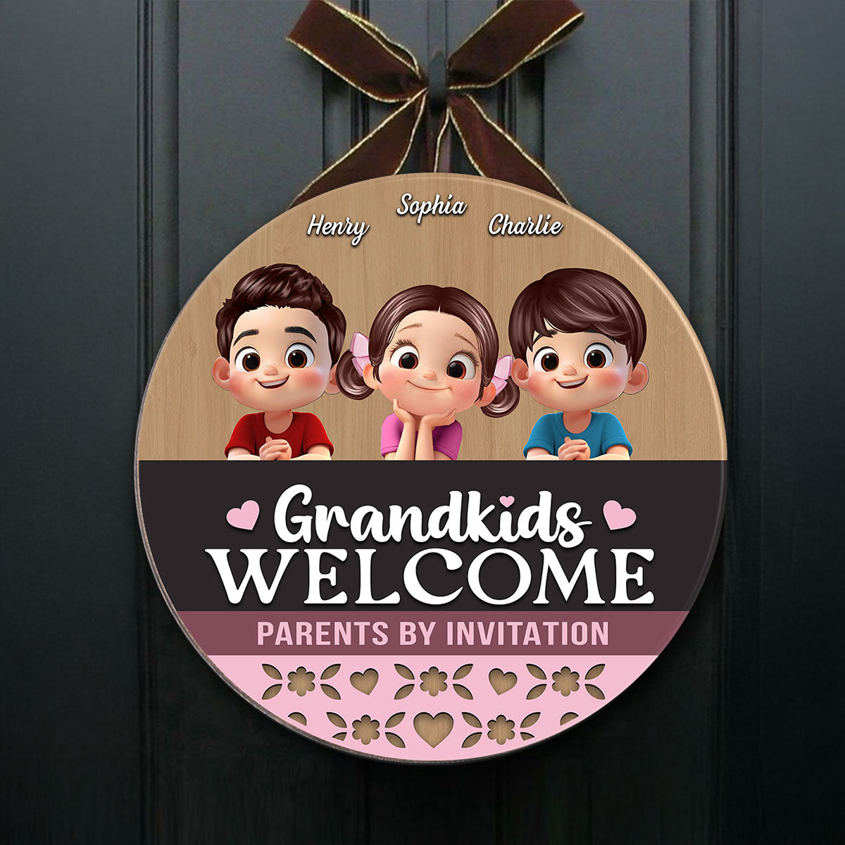 Grandkids Welcome Parents by Invitation Personalized Fall Decor for Grandparents House