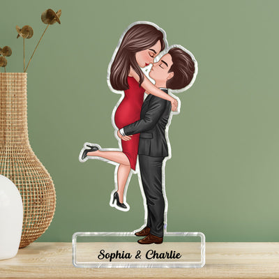 Couple Hugging Kissing Gift For Him Gift For Her Gifts by Occupation Home Decor Personalized Acrylic Block Plaque