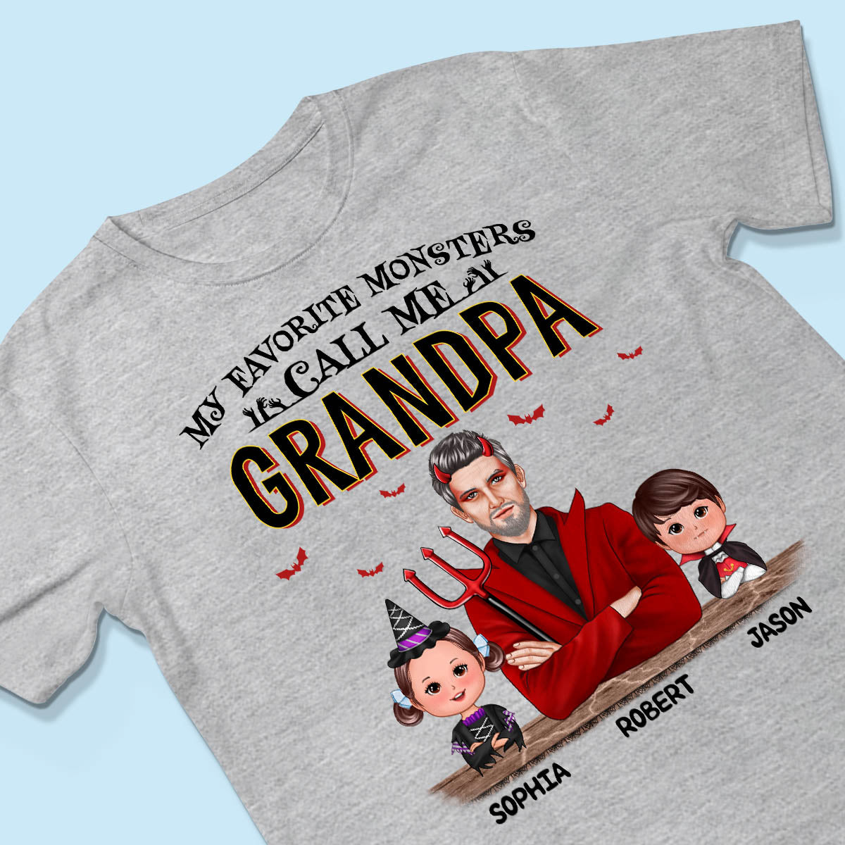 Halloween Favorite Monsters Call Me Dad Grandpa Personalized Shirt