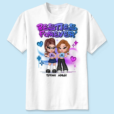 Besties Sisters Y2K Airbrushed Personalized Shirt