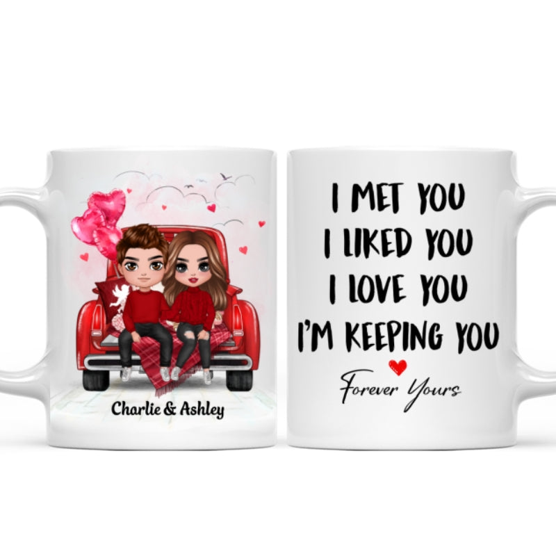 Doll Couple On Truck Valentine‘s Day Gift For Him For Her Personalized Mug