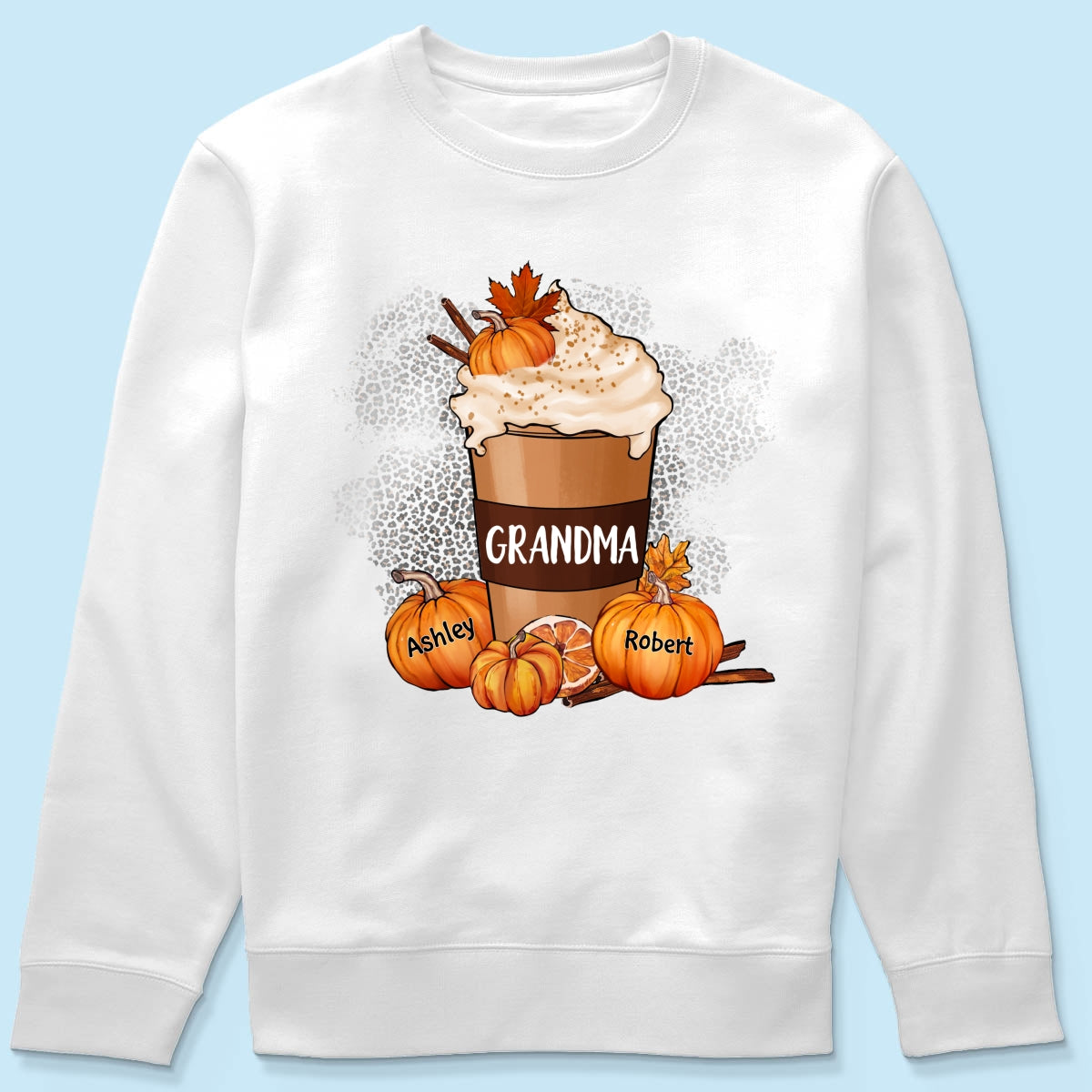 Grandma Mom Pumpkin Spice Latte Personalized Shirt