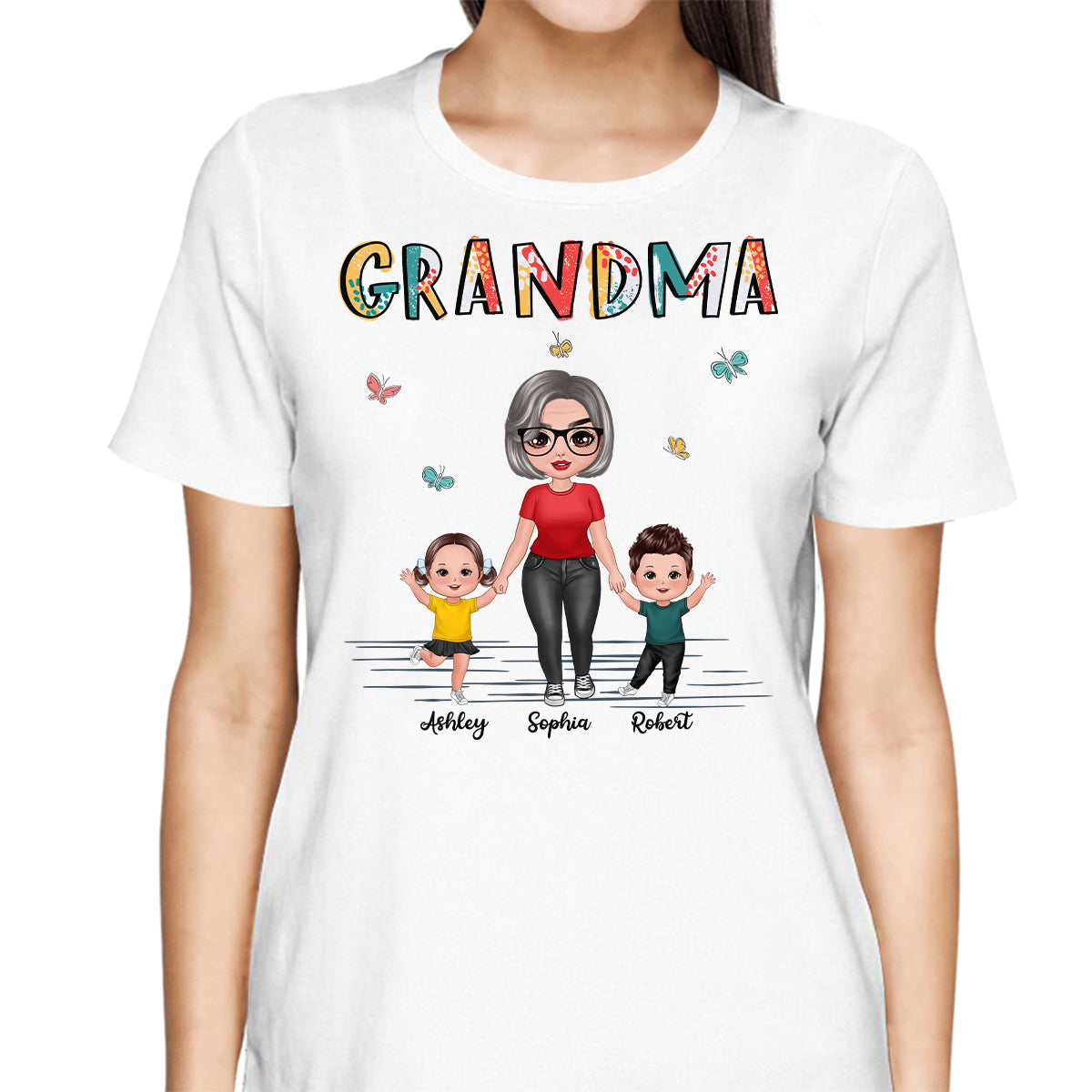 Grandma Grankids Hold Hands Personalized Shirt