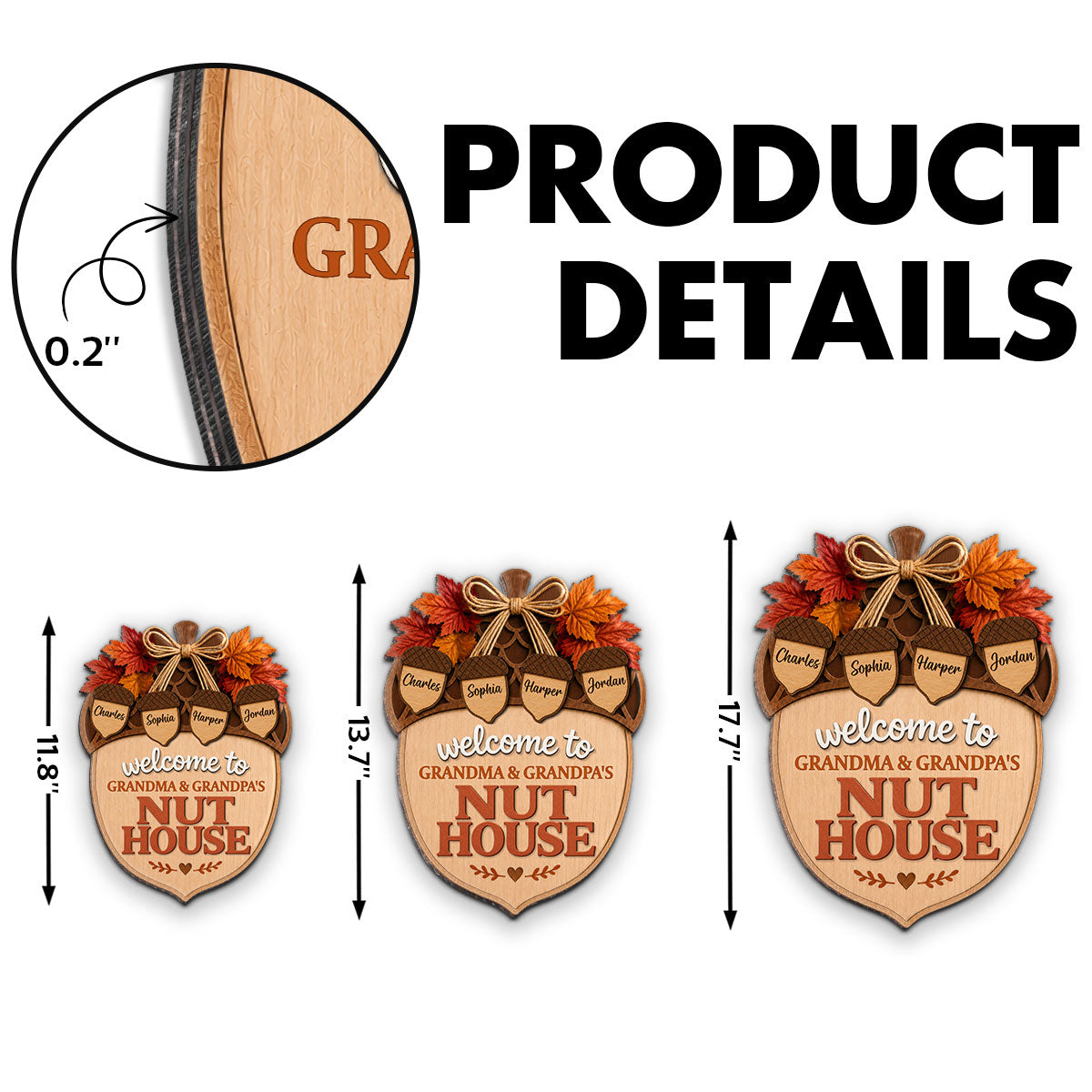 Welcome To The Nut House 2D Flat Printed - Personalized Door Hanger - Fall Season Decor For Family, Grandparents