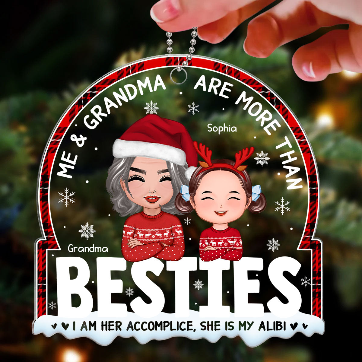 Me And Grandma Are More Than Besties Grandson Granddaughter Personalized Acrylic Ornament