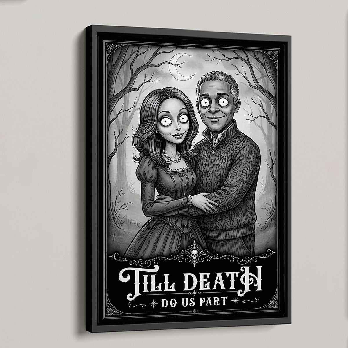 Till Death Do Us Part Custom Couple Photo - Personalized Poster - Halloween Gift, Halloween Decor For Couple