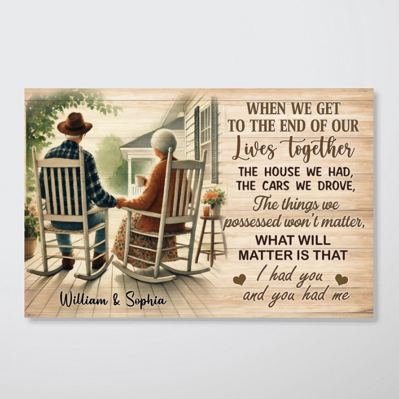 Old Couple Sitting On The Porch Personalized Poster, Heartfelt  Gift For Him, For Her, Husband, Wife