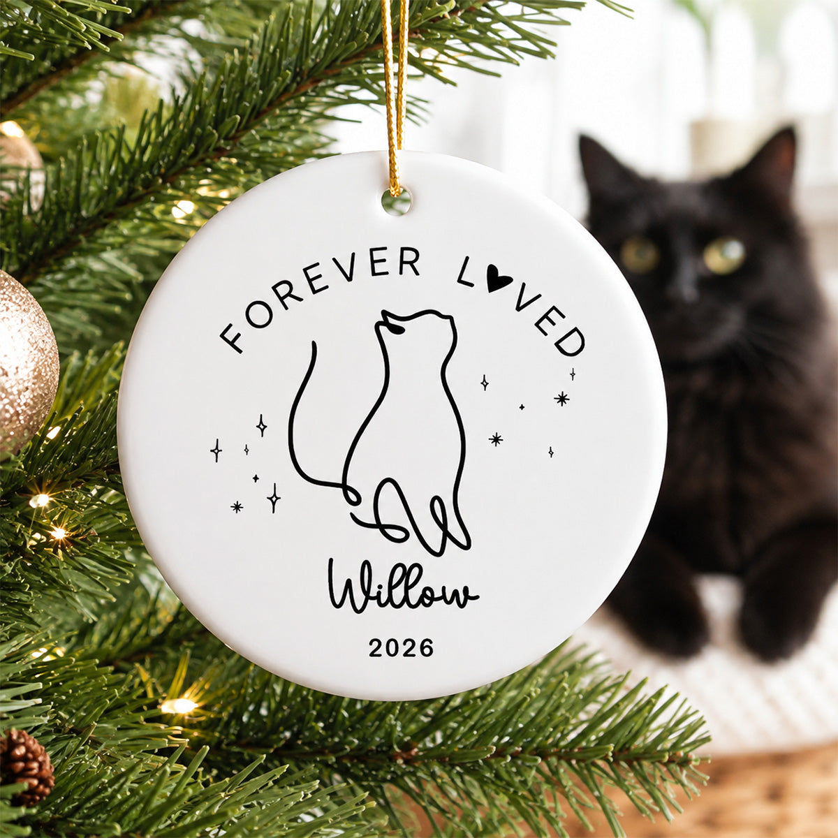 Cat Memorial - Personalized Ceramic Ornament - Cat Loss Gift Cat Memorial Gift Cat Sympathy Gift