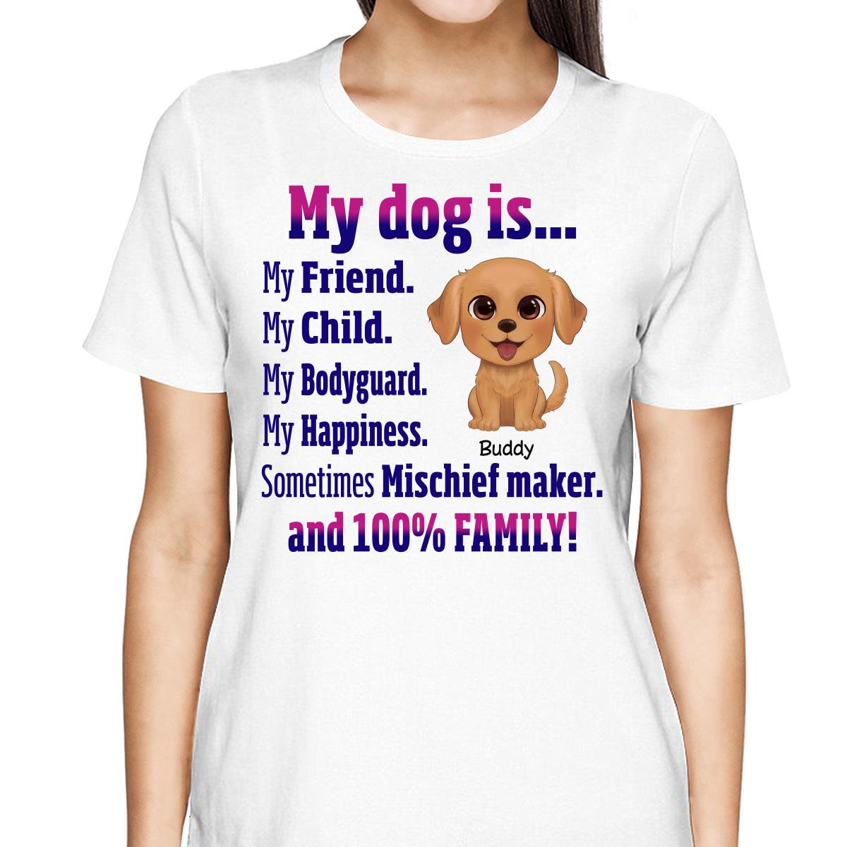 Watercolor Cute Dogs My Dog Is My Family Personalized Shirt