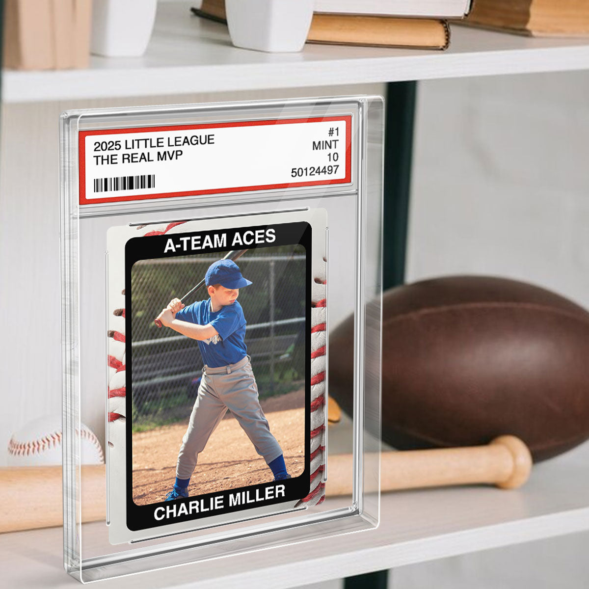 Baseball Player Gift Little League Trading Card Style Personalized Acrylic Block Plaque