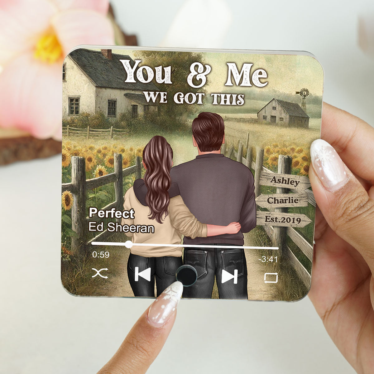 Couple You & Me We Got This Personalized Music Fridge Magnet, Heartfelt Gift For Couple, For Him, For Her, Boyfriend, Girlfriend, Husband, Wife