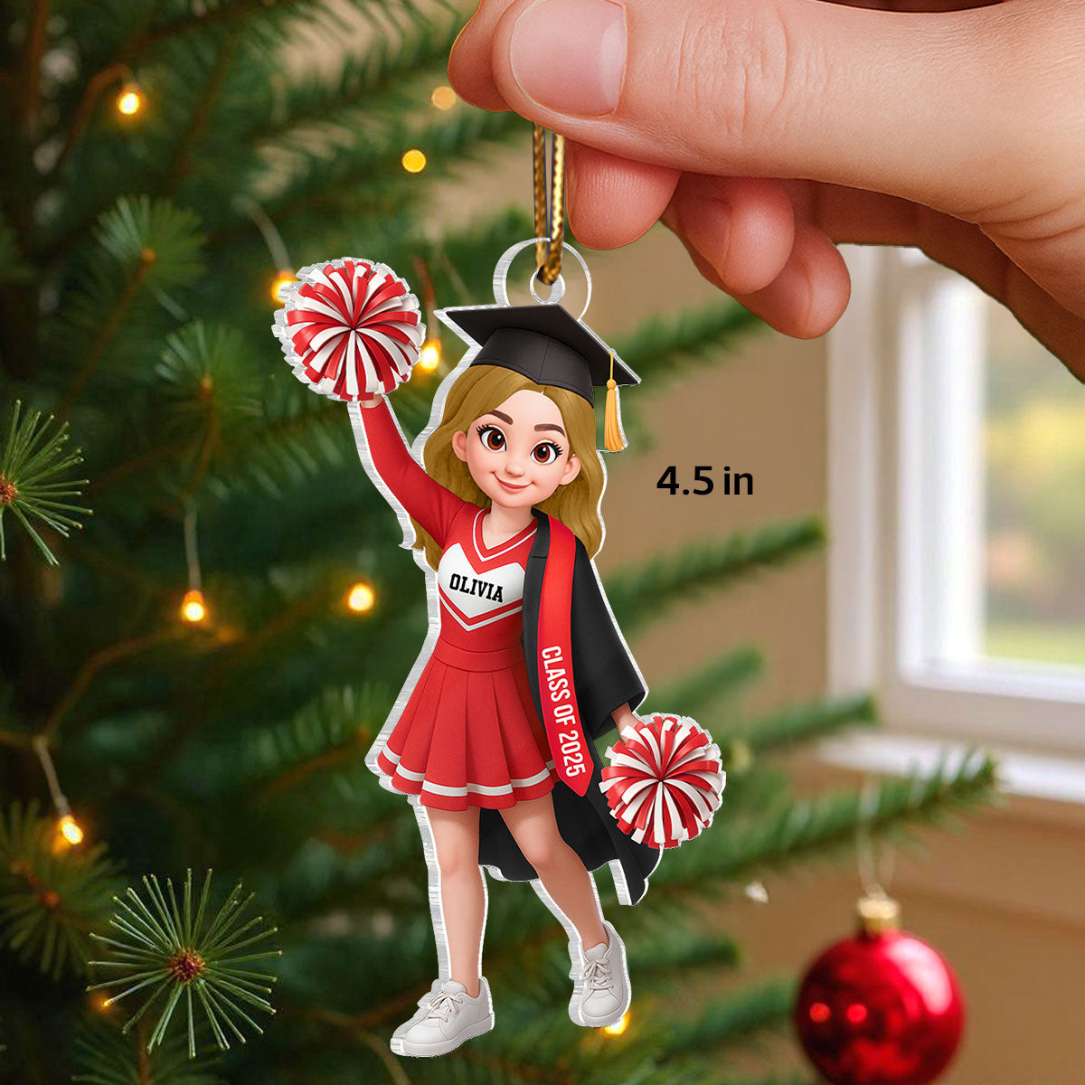 Senior Cheerleader Graduation - Personalized Acrylic Ornament