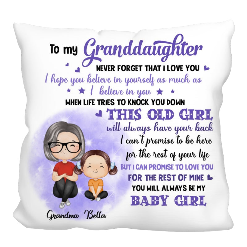 Watercolor Background To My Granddaughter Grandson Doll Grandma Grandkids Watercolor Style Gift For Grandchildren Personalized Pillow