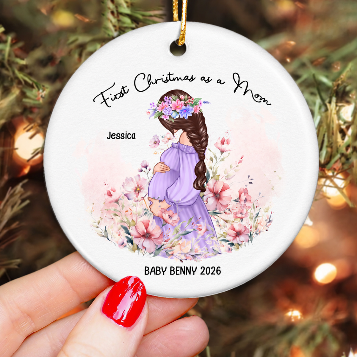 First Christmas as a Mom, Mom-to-Be Ornament, Baby Bumps first Christmas Gift