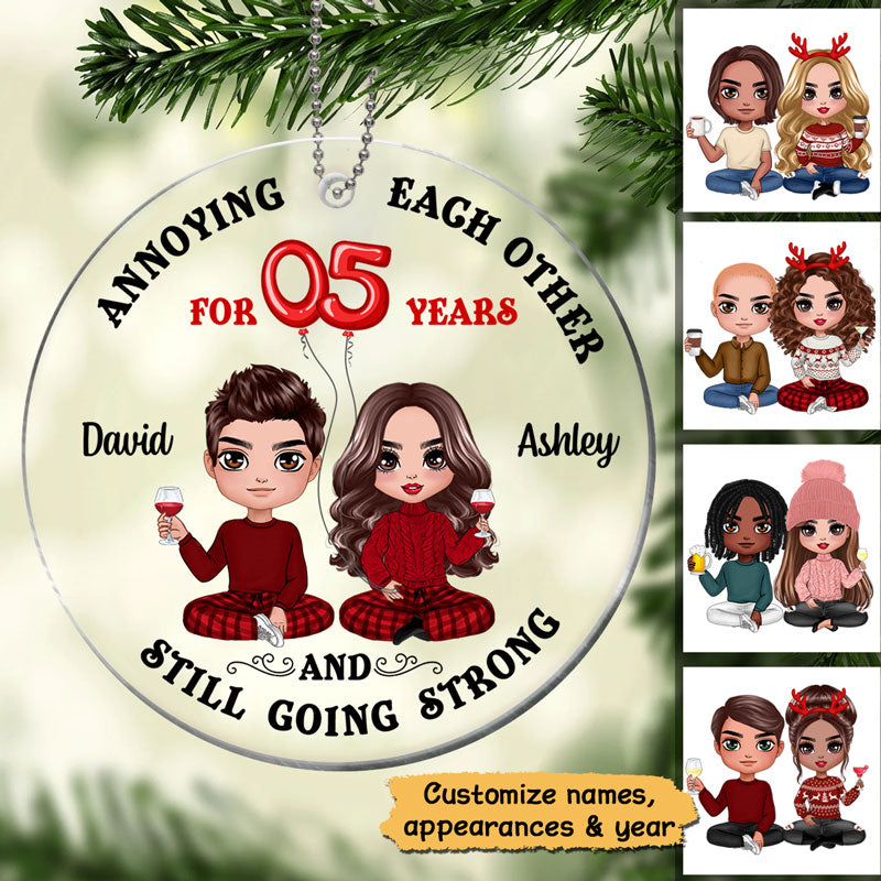 Couple Anniversary Balloon Personalized Acrylic Ornament