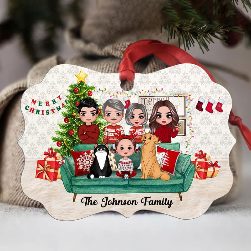 Big Family Gathering Personalized Christmas Ornament