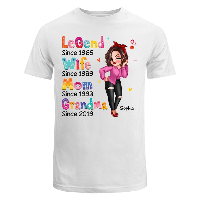 Colorful Pattern Sassy Legend Wife Mom Grandma Personalized Shirt
