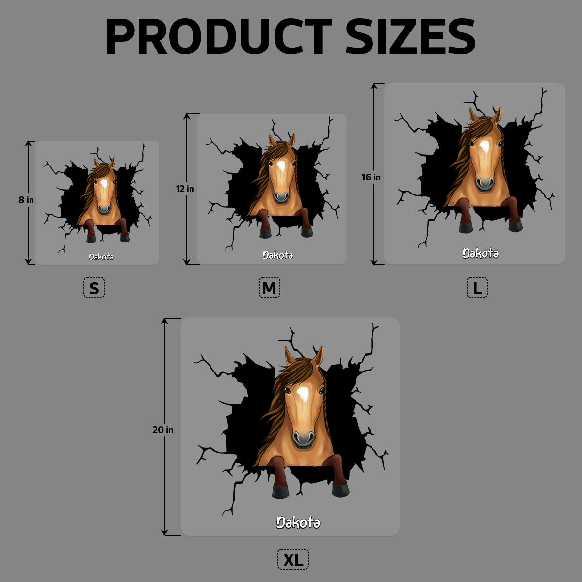 Horse Decor On Car Fridge Window Personalized Decal, Gift For Horse Lovers