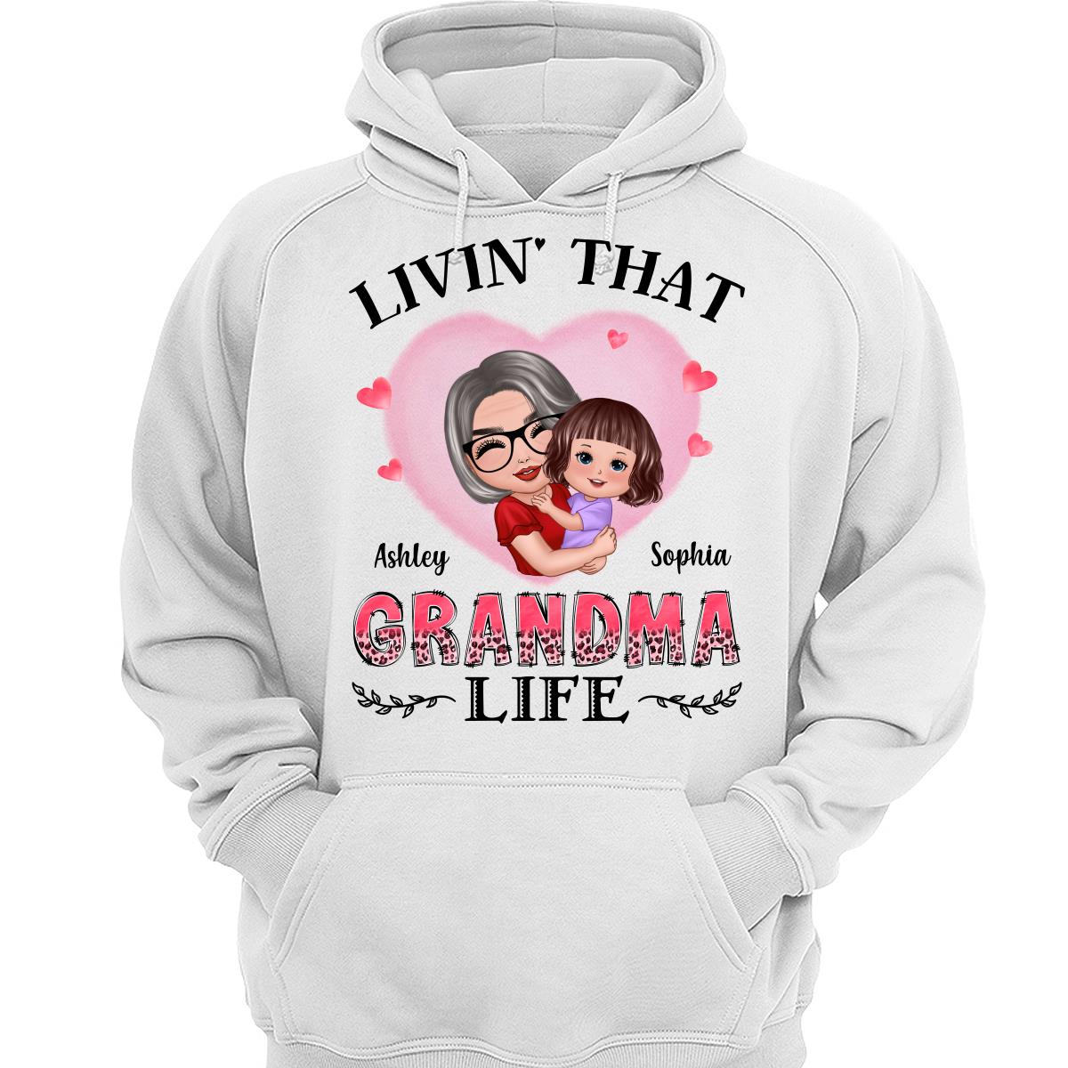 Doll Grandma Hugging Kids Livin‘ That Grandma Life Personalized Shirt