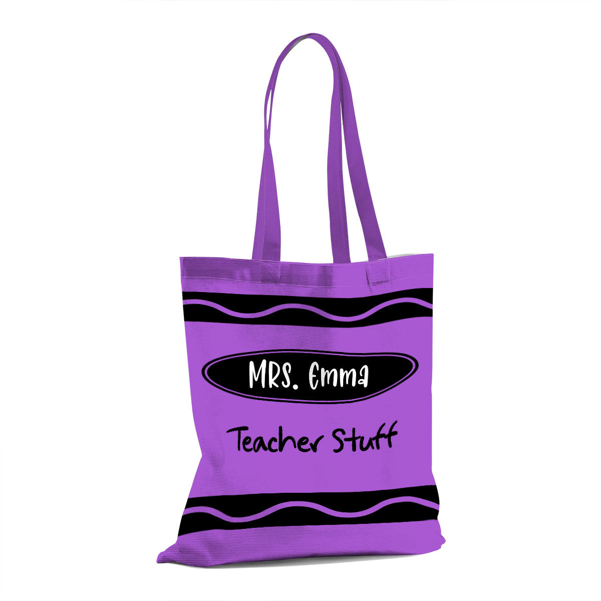 Teacher Crayon Personalized Tote Bag, Back To School Gift For Teacher
