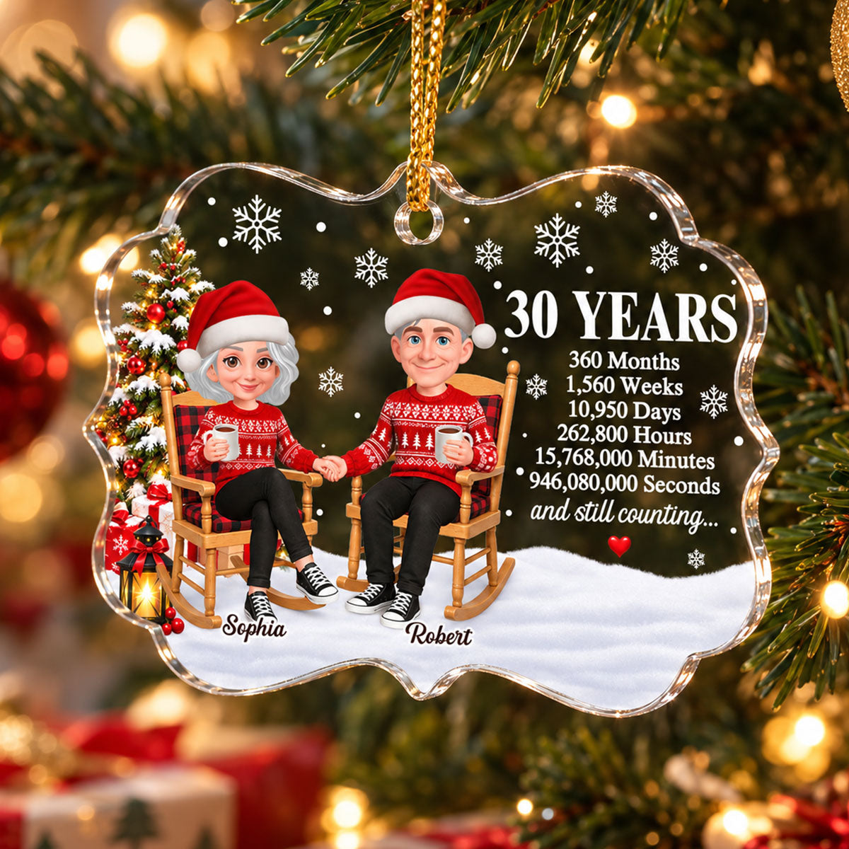 30 40 50 Years & Still Counting - Personalized Acrylic Ornament - Christmas Gift For Wife Husband Dad Mom