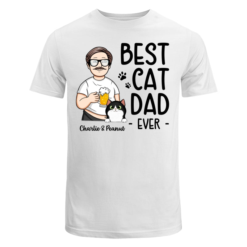 Funny Cartoon Man Best Cat Dad Ever Personalized Shirt