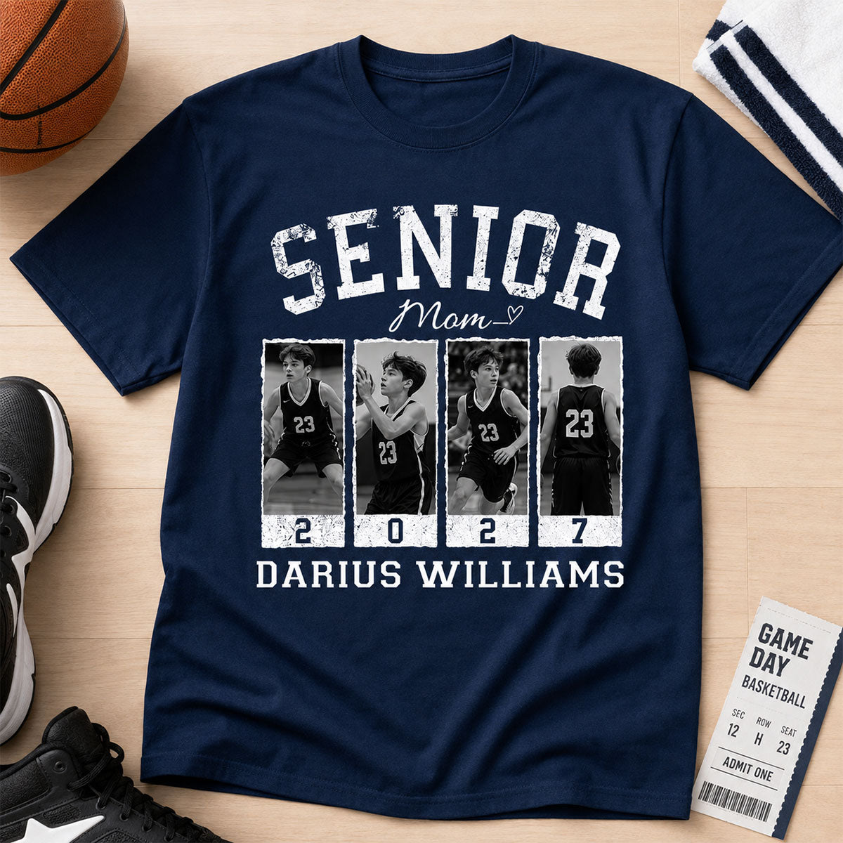 Senior Mom Retro Photos - Personalized Shirt - 2027 Senior Bootleg Shirt