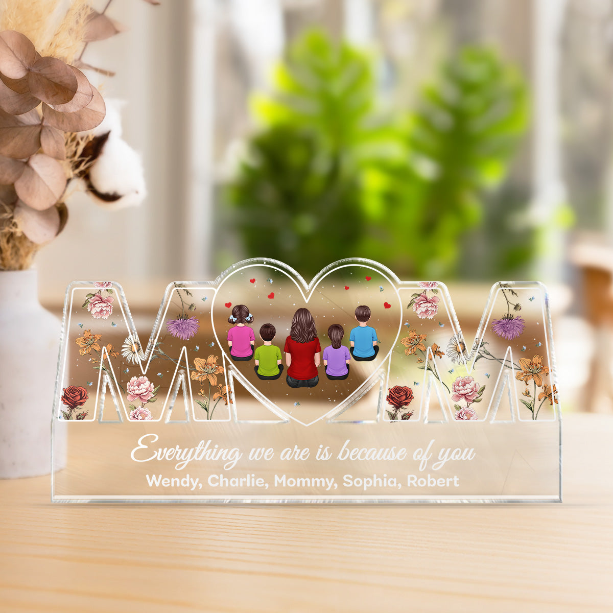 Mom Everything I Am Is Because Of You Personalized Acrylic Block Plaque