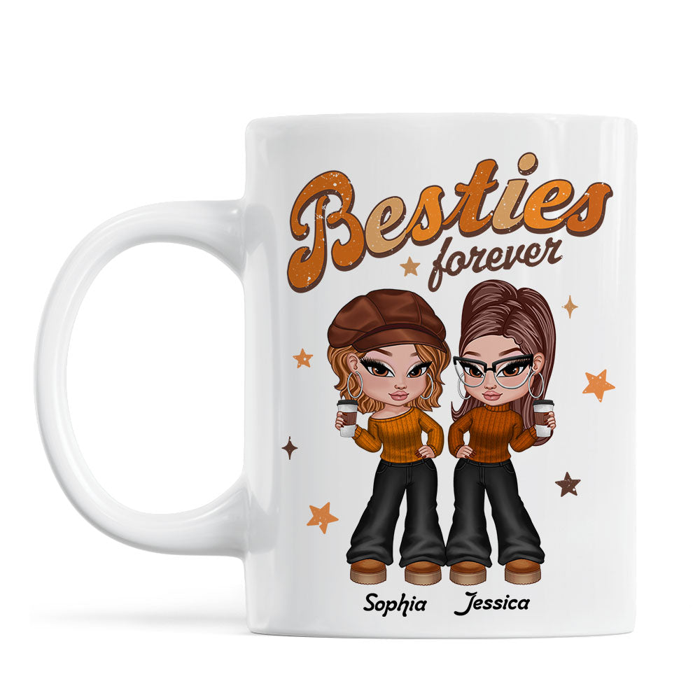 Y2K Besties Sisters Fall Season Retro Style Personalized Mug