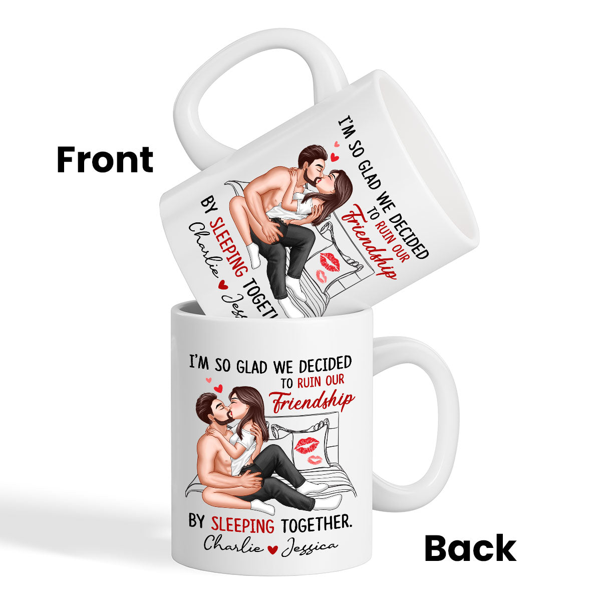 Funny Gift For Couple I‘m So Glad We Ruined Our Friendship Sexy Kissing Couple Personalized Mug