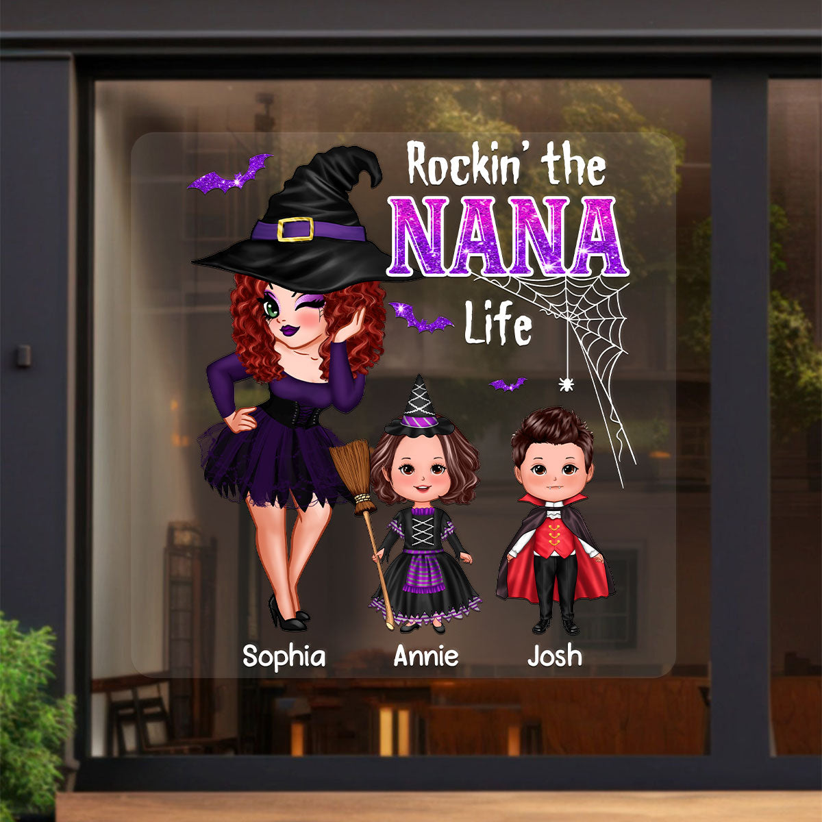 Pretty Woman Halloween Rockin' The Grandma Mom Auntie Life Personalized Decal, Halloween Decoration