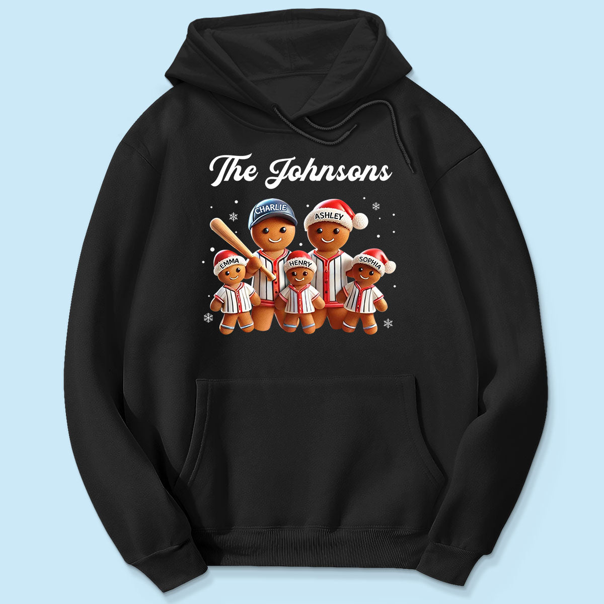 Baseball Gingerbread Family Sport Lover Christmas Matching Personalized Shirt