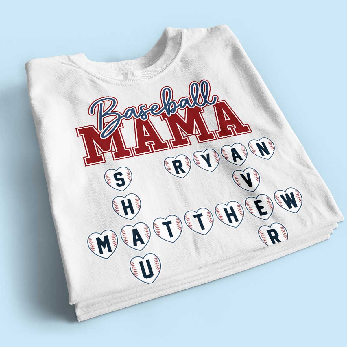 Baseball Mama Mom Grandma Crossword Puzzle Art Personalized Shirt