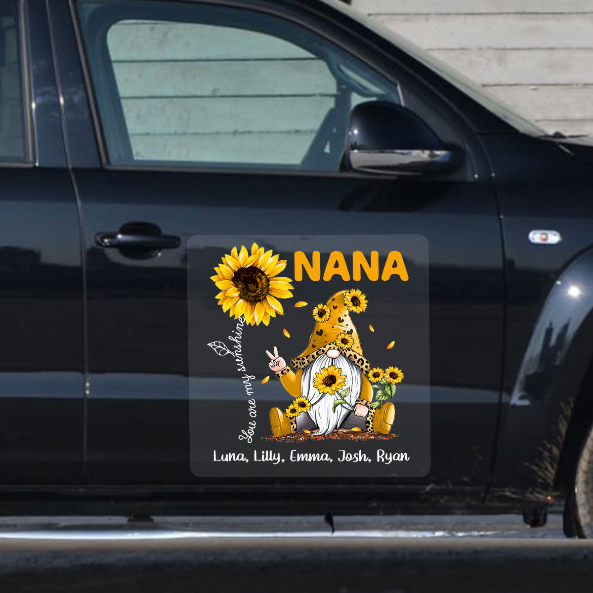 Love Is Being Called Grandma Sunflower Gnome Personalized Decal