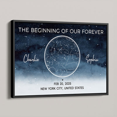 Starry Night Eternal Love Couple Custom Star Map Anniversary Date Personalized Poster| Anniversary Gift, Wedding Gift For Couple