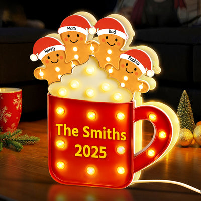 Personalized Gingerbread Christmas LED Light Box 2025