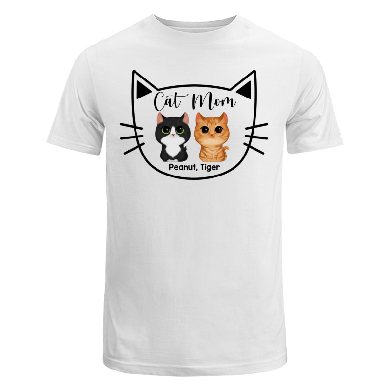 Cat Mom Watercolor Cute Cats Cat Face Shape Personalized Shirt