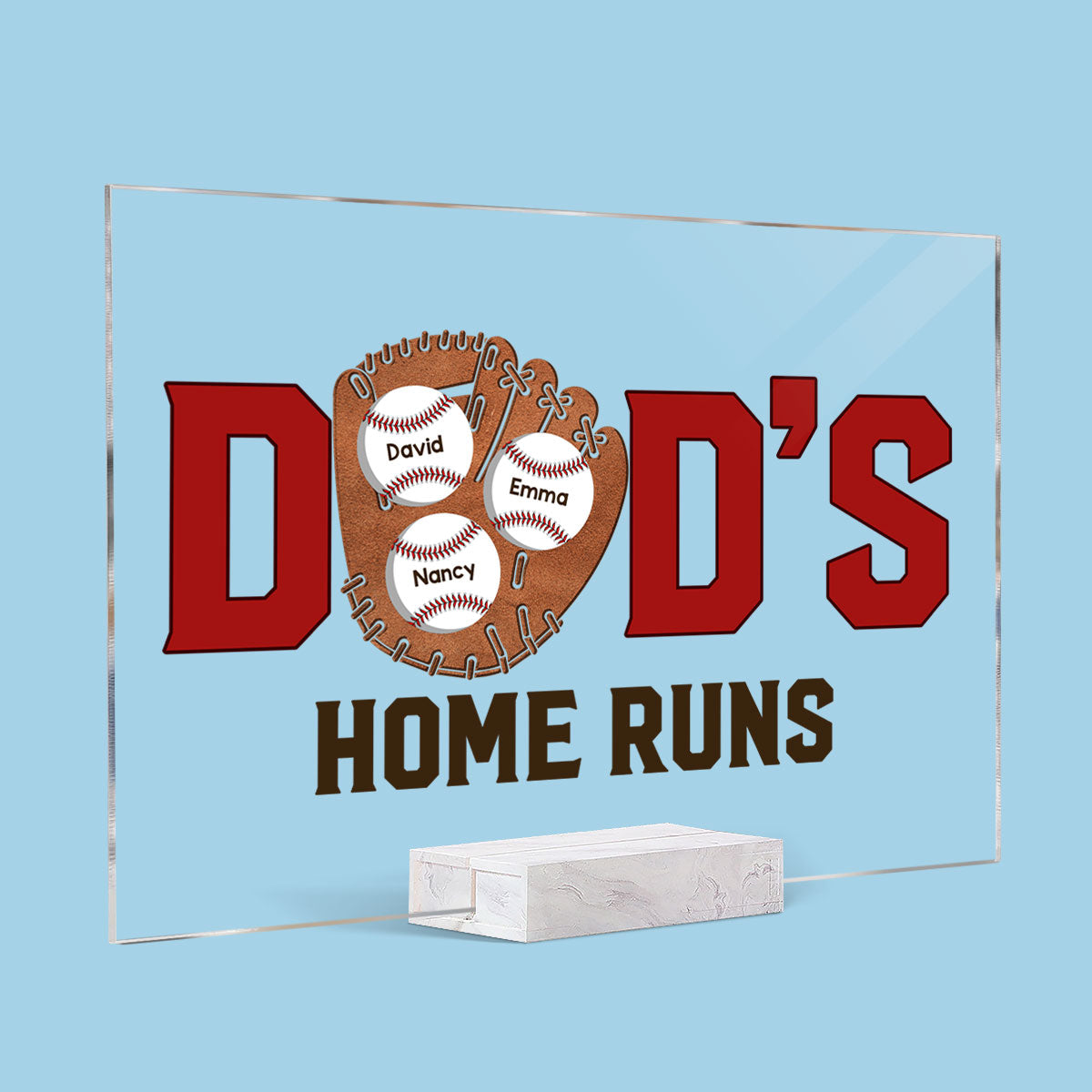 Baseball Dad‘s Home Run Personalized Acrylic Plaque