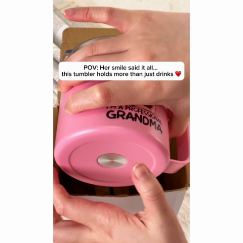 I'm Not Retired I'm A Professional Grandma Of Cute Grandkids Personalized Stainless Tumbler With Handle